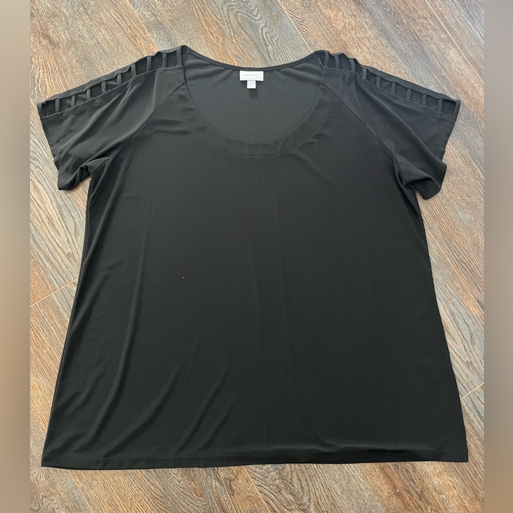 Avenue black open shoulder top